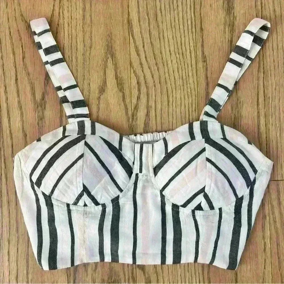 NWT American Eagle Striped Bustier Crop Top Size Medium - Picture 4 of 11